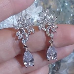 Platinum plated Water drop earrings